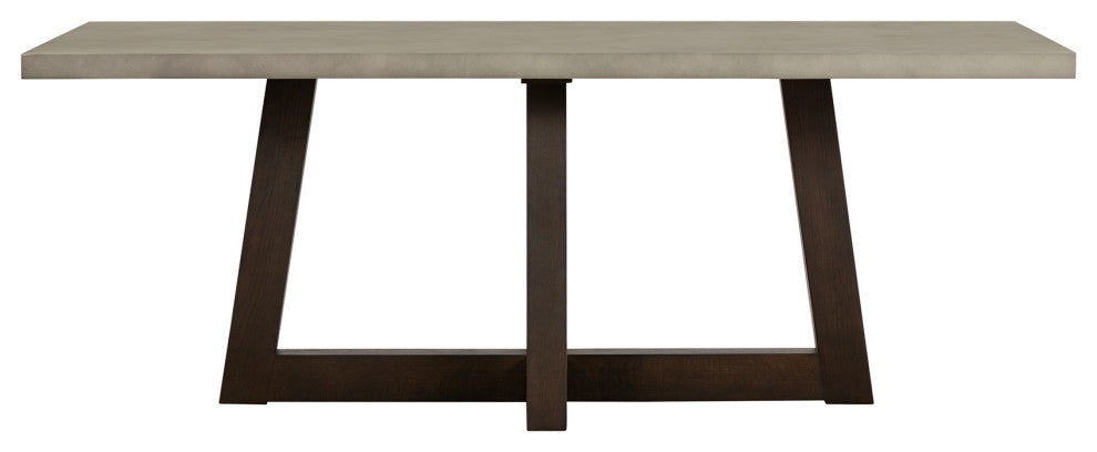 Elodie Gray Concrete and Dark Gray Oak Rectangle Dining Table
