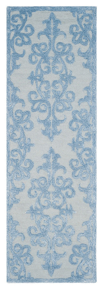 Safavieh Bella Bel127A Damask Rug, Blue, 2'3" X 7'0"