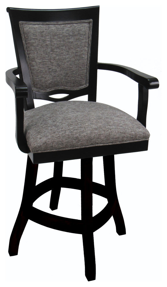 Swivel Wood Counter 26" 30" Extra Tall 34" Bar Stool 400, Mojave Gray and Black, 26"