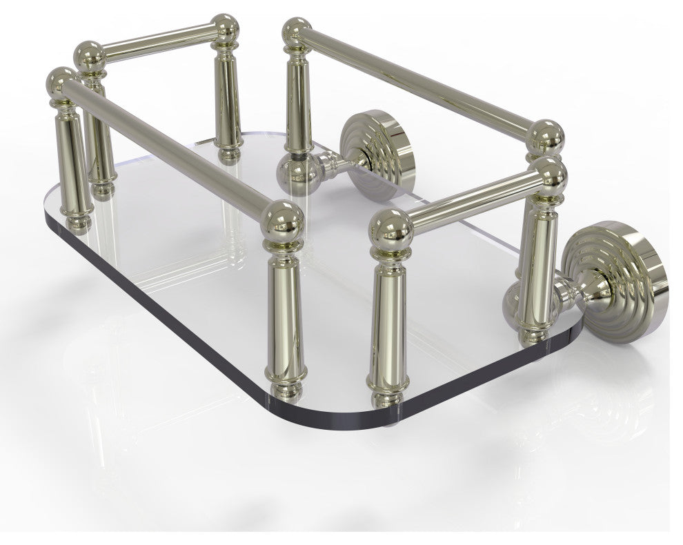 Waverly Place Wall-Mount Glass Guest Towel Tray, Polished Nickel
