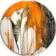 Thoughtful Girl Illustration, Portrait Disc Metal Artwork, 23"