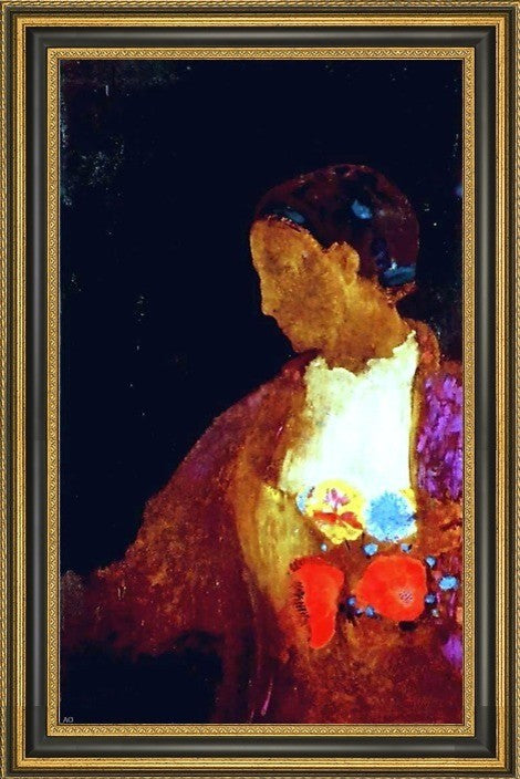 Odilon Redon The Doge's Wife - 16" x 24" Framed Premium Canvas Print