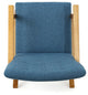 GDF Studio Hank Mid Century Modern Fabric Rocking Chair, Muted Blue