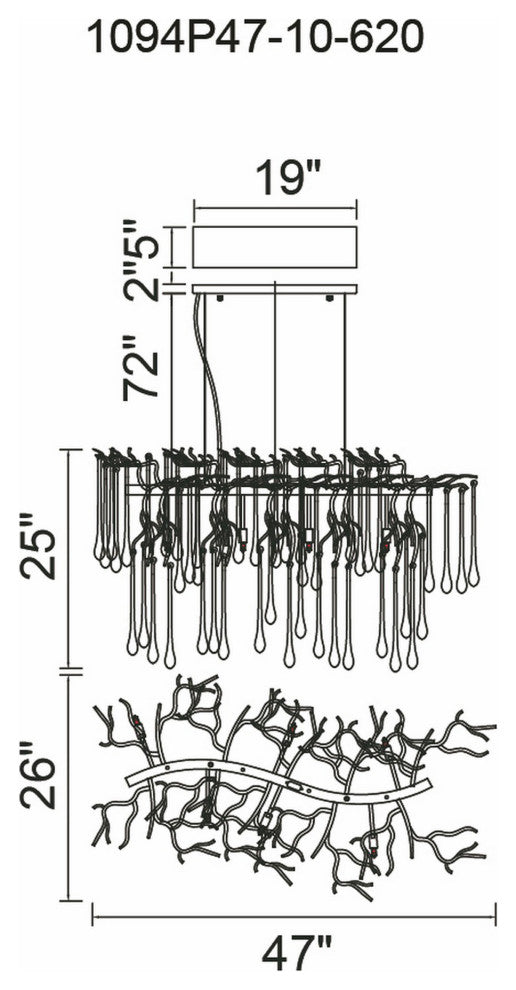 Anita 10 Light Chandelier With Gold Leaf Finish