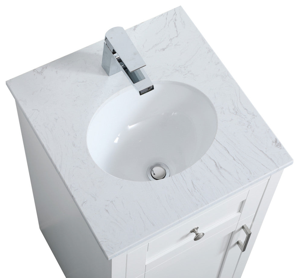 18" Single Bathroom Vanity, White