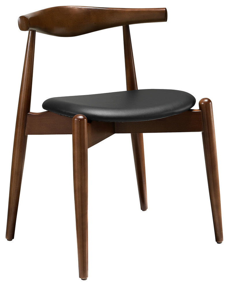 Modern Contemporary Kitchen Dining Chairs and Table Set of 5 Walnut Black