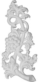 5 1/2"W  x 8 5/8"H x 1"P Small Grape and Leaf Onlay