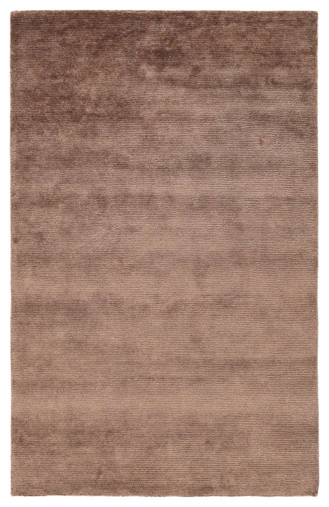 Hue Solid Area Rug, Brown, 6'x9'
