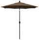 7.5' Matted Black Push-Button Tilt Crank Aluminum Umbrella, Cocoa Sunbrella