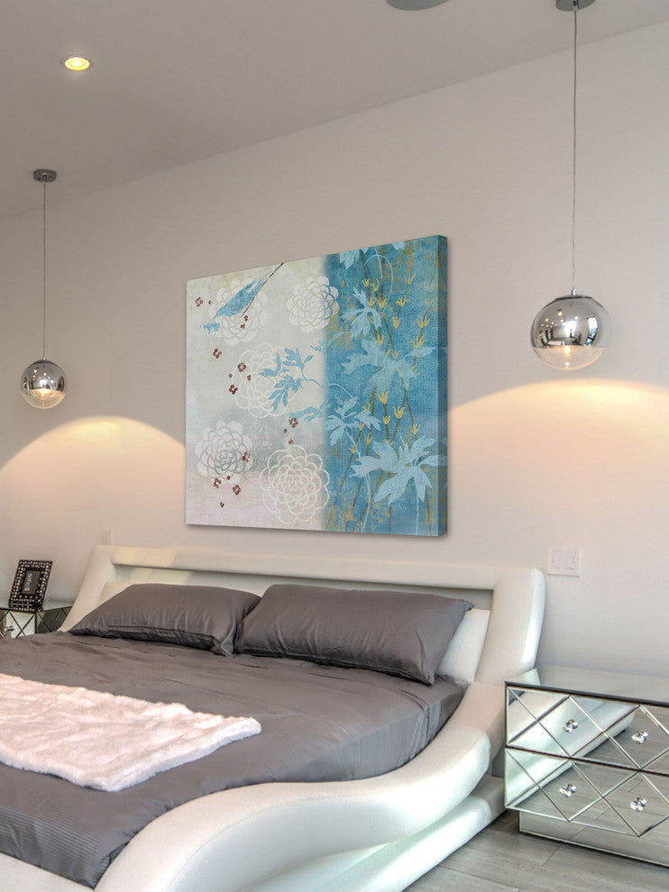 "Chrysanthemum Bird II" Painting Print on Canvas by Evelia