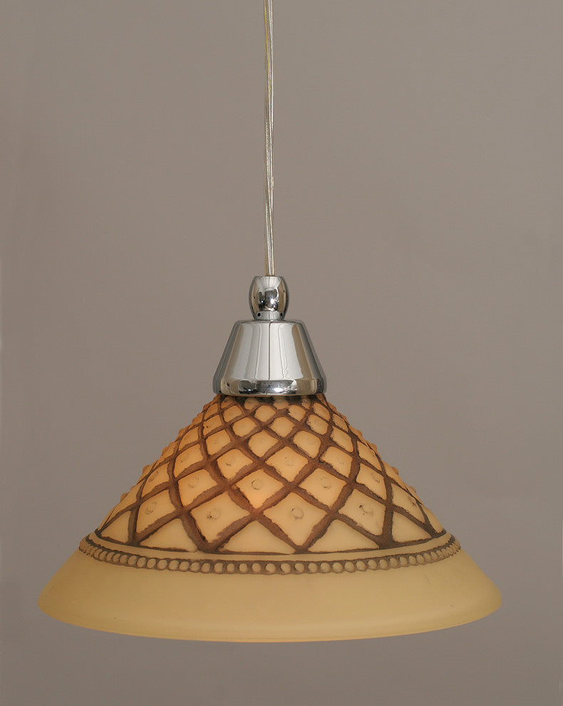 Cord Mini Pendant, 10" Chocolate Icing Glass