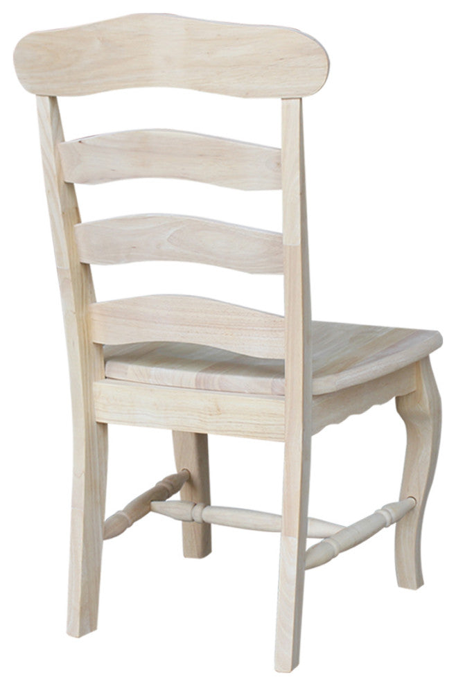 Set of Two Country French Chairs with Solid Seats