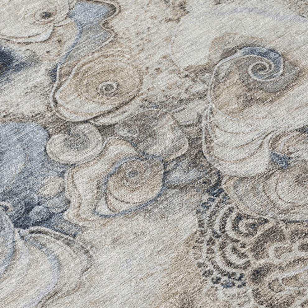 Machine Washable Indoor/Outdoor Chantille ACN1860 Gray 10' x 14' Rug