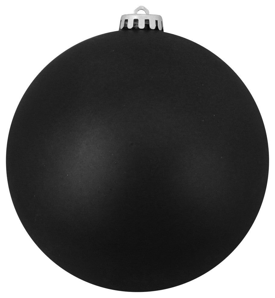 10" Jet Black Shatterproof Matte Christmas Ball Ornament, 250mm