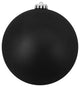 10" Jet Black Shatterproof Matte Christmas Ball Ornament, 250mm