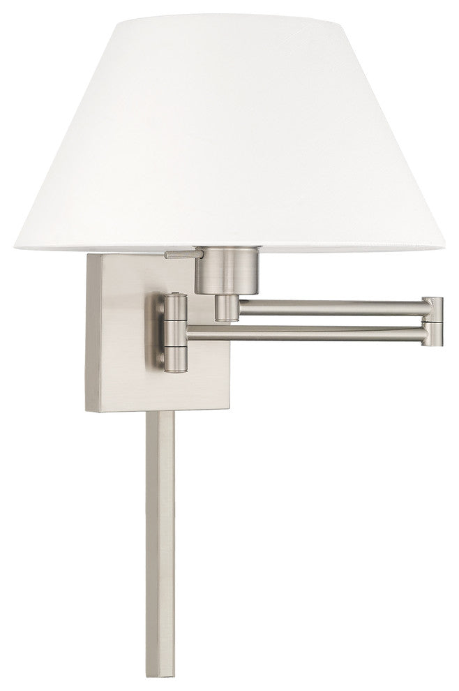 Livex Lighting Brushed Nickel 1-Light Swing Arm Wall Lamp