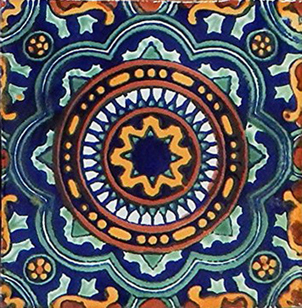 6"x6" Mexican Talavera Handmade Tiles, Set of 40