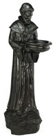 24" St. Francis of Assisi Bird Feeder Outdoor Statue, Dark Brown