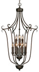 Multi-Family 2 Tier 9 Light Caged Foyer With Drip Candlesticks Shade
