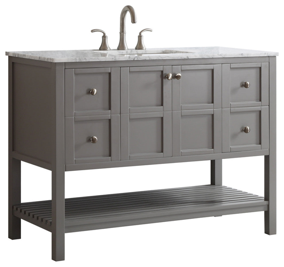 Florence 48" Single Vanity, Gray, Without Mirror