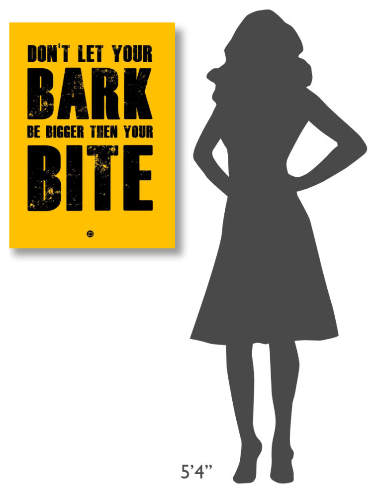 "Bark And Bite Poster Yellow" Fine Art Print