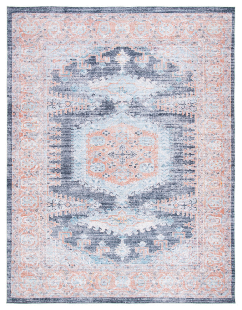 Safavieh Serapi SEP382 Rug Machine-Washable, Terracotta/Blue, 8'x10'