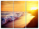 "Bright Yellow Sky With Foam Waves" Metal Wall Art, 3 Panels, 36"x28"