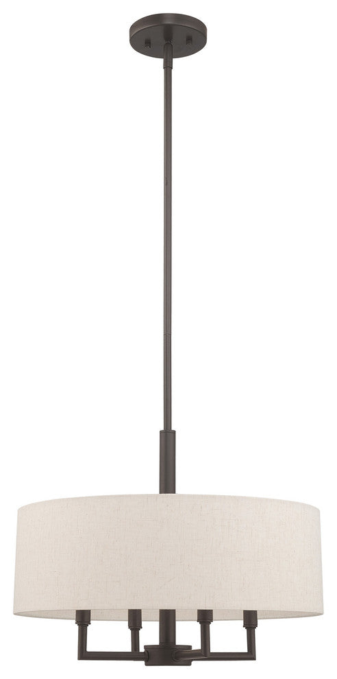 Livex Lighting English Bronze 4-Light Pendant Chandelier