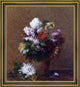Henri FantinLatour Large Bouquet of Chrysanthemums Framed Canvas Print, 16"x20"