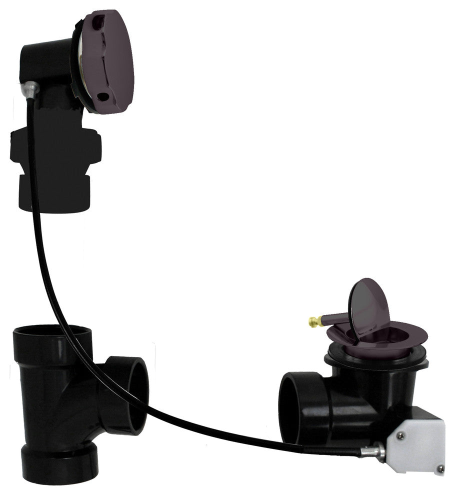 Sch. 40 ABS 27" Cable Drive Bath Waste - Ball Joint Head In Oil Rubbed Bronze