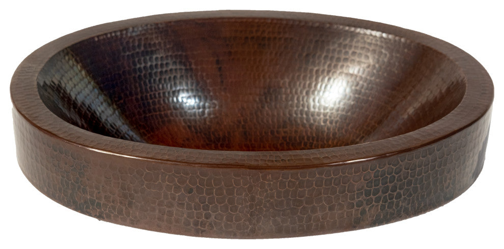 19" Oval Copper Sink with 3" Apron
