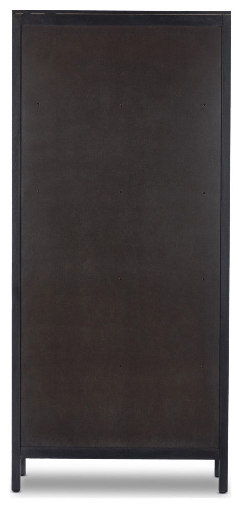 Caprice Tall Cabinet Black Natural Cane, Black Wash Mango, Gunmetal