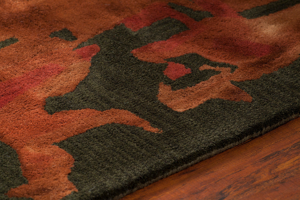 Brynn Contemporary Area Rug, Orange, 5'x7'6"