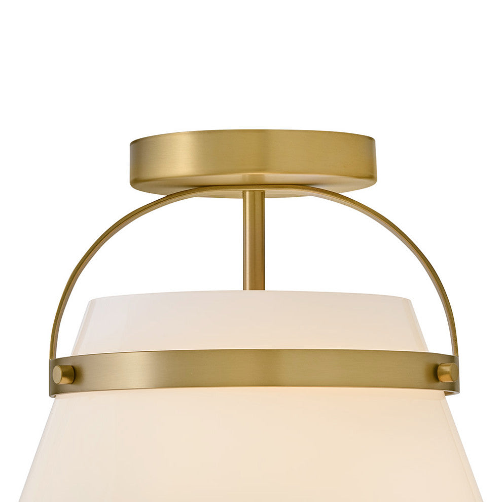 Lark Tori Medium Semi-Flush Mount, Lacquered Brass