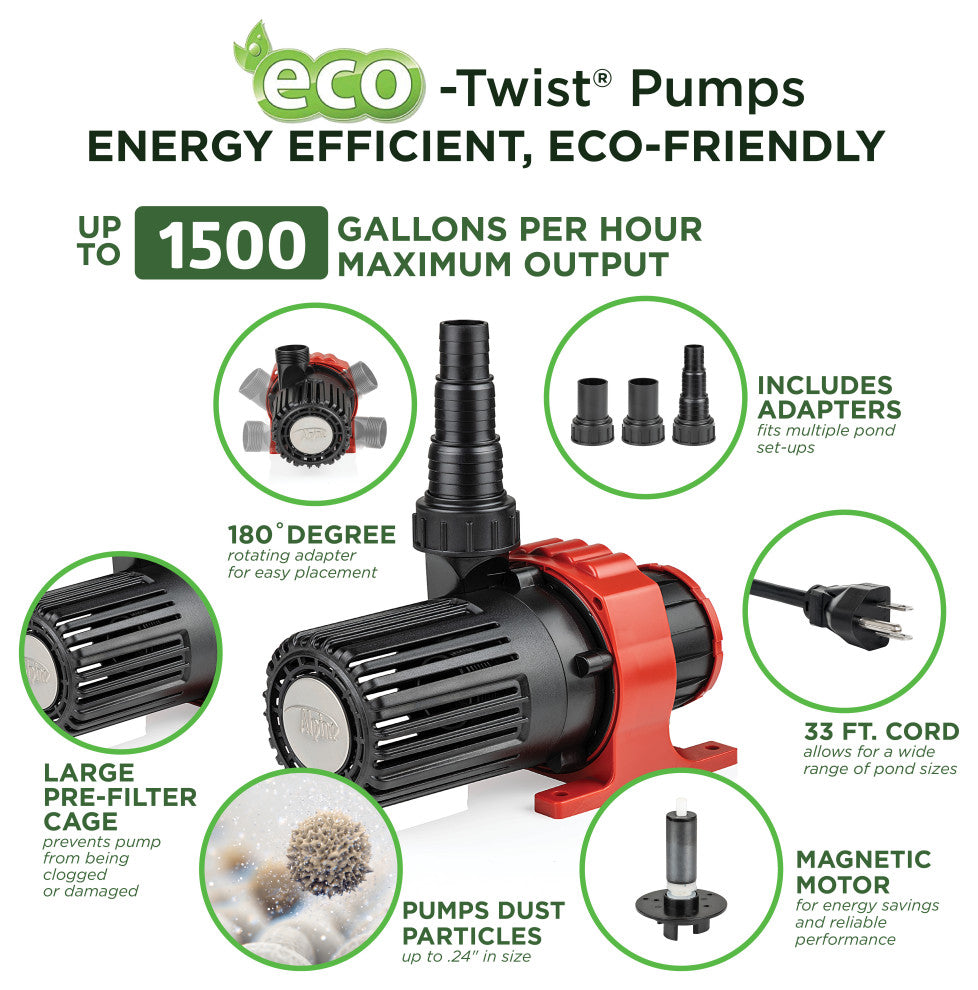 Eco-Twist Pump 1500 Gph With 33-Foot Cord