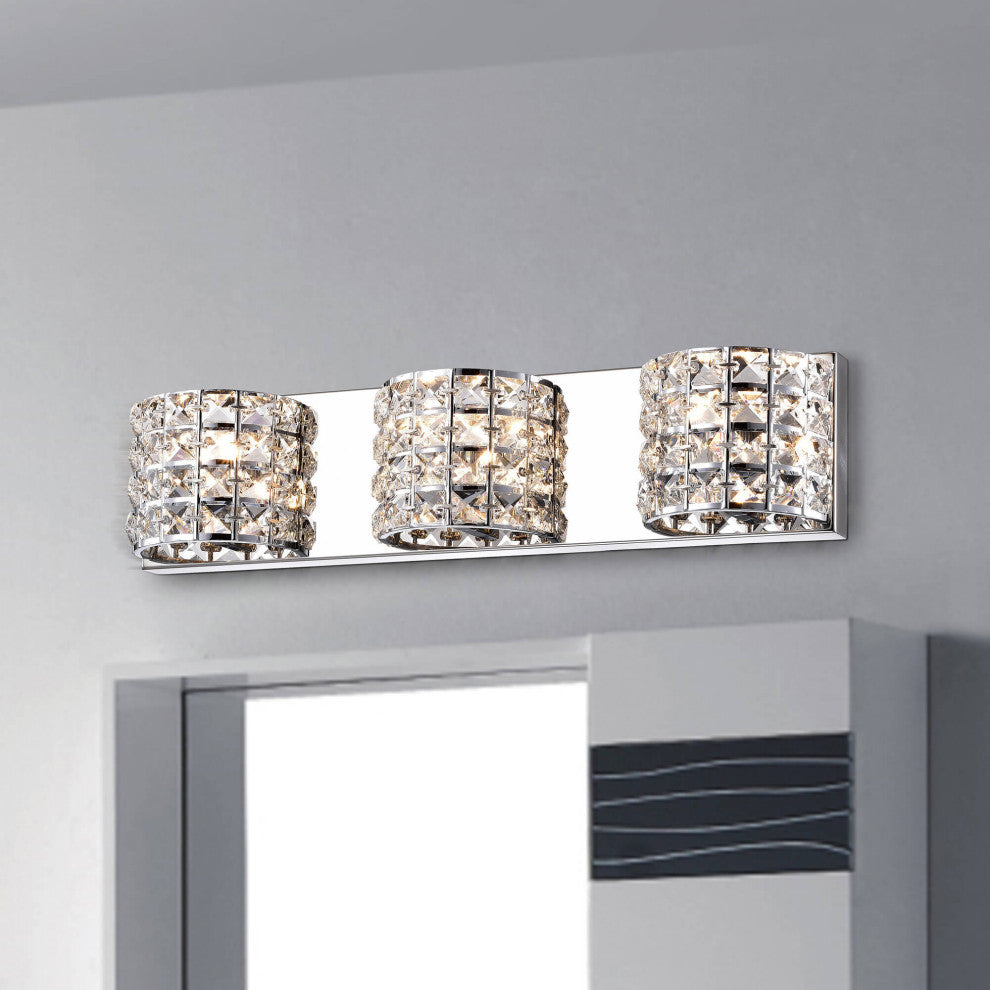 Camille 3-Light Wall Sconce With Crystal Shade
