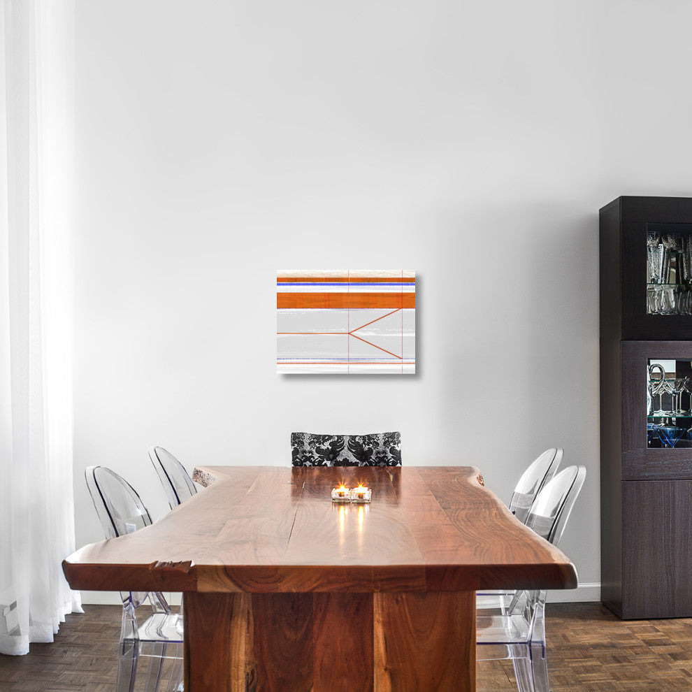 "Abstract Orange And Grey" Fine Art Print