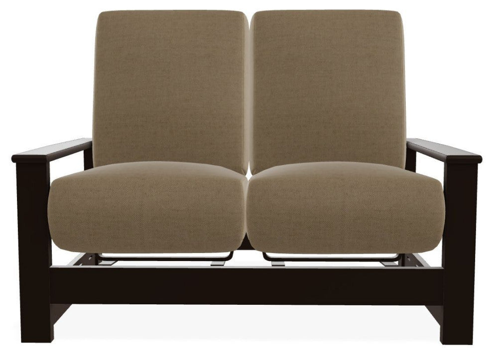 Leeward Deep Seat Outdoor Loveseat with Hidden Motion, Wren/Kona