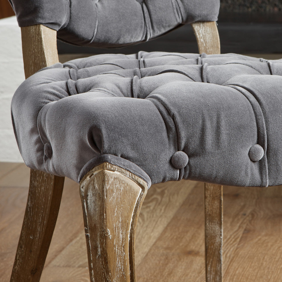 GDF Studio Violetta French Design Dining Chair, Set of 2, Gray