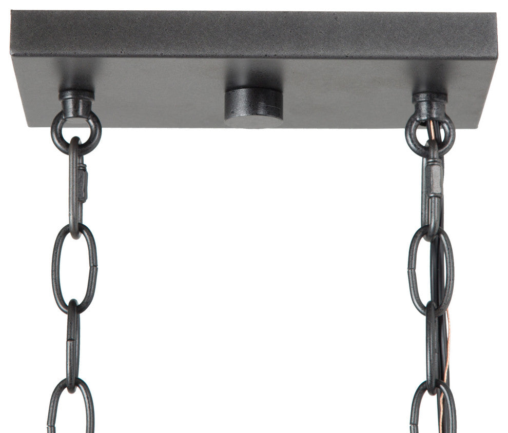 LNC Farmhouse Mason Jar Glass and Wood Kitchen Island Light, Clustered