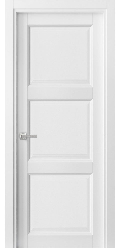 Pantry 3-Panels Door with Hardware | Lucia 2661 White Silk -36 x 80