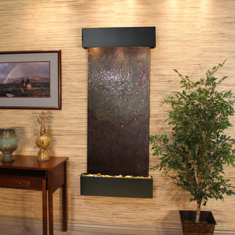 Inspiration Falls Water Fountain, Multi-Color, Blackened Copper, Square