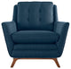 Modern Azure Beguile Upholstered Fabric Armchair