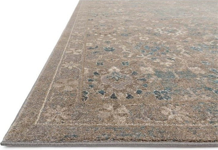 Durable Distressed Century Area Rug, Bluestone, 7'7"x7'7" Round