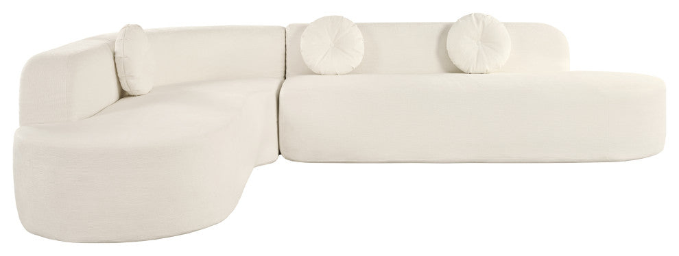 GDF Studio 122" Extra Large Curved Fabric Sectional Sofa, Beige
