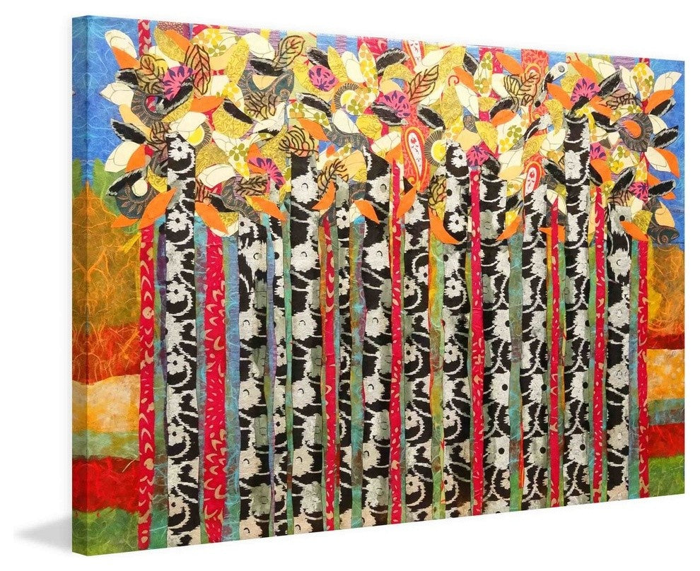 "Birch Tree Grove at Dusk" Painting Print on Canvas by Lisa Mee