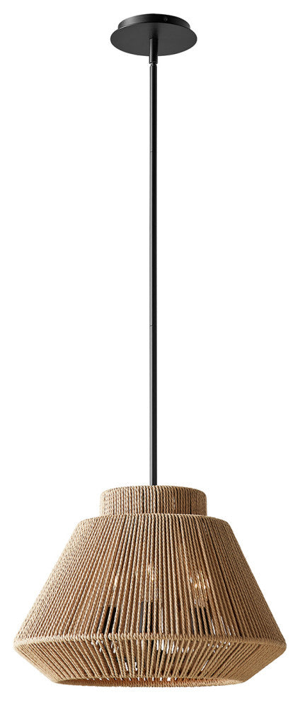 Eco Nido Natural Rope Pendant 3 Light 18"Lx18"Wx12.5"H