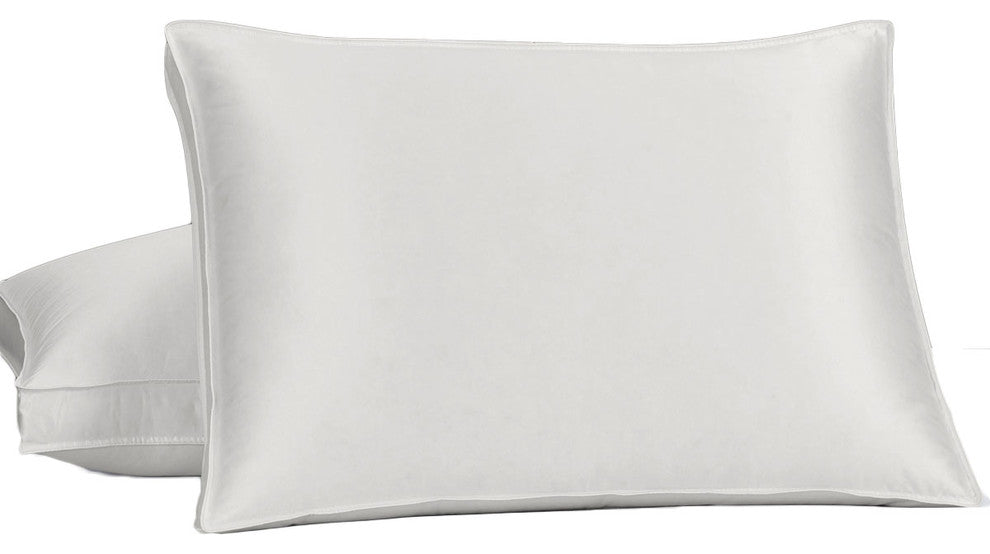 Abripedic Silk Goose Down Pillow, King, Set of 2