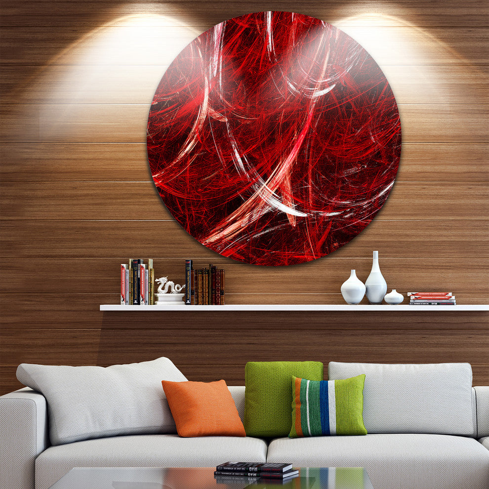 Swirling Clouds, Abstract Digital Art Disc Metal Artwork, 38"