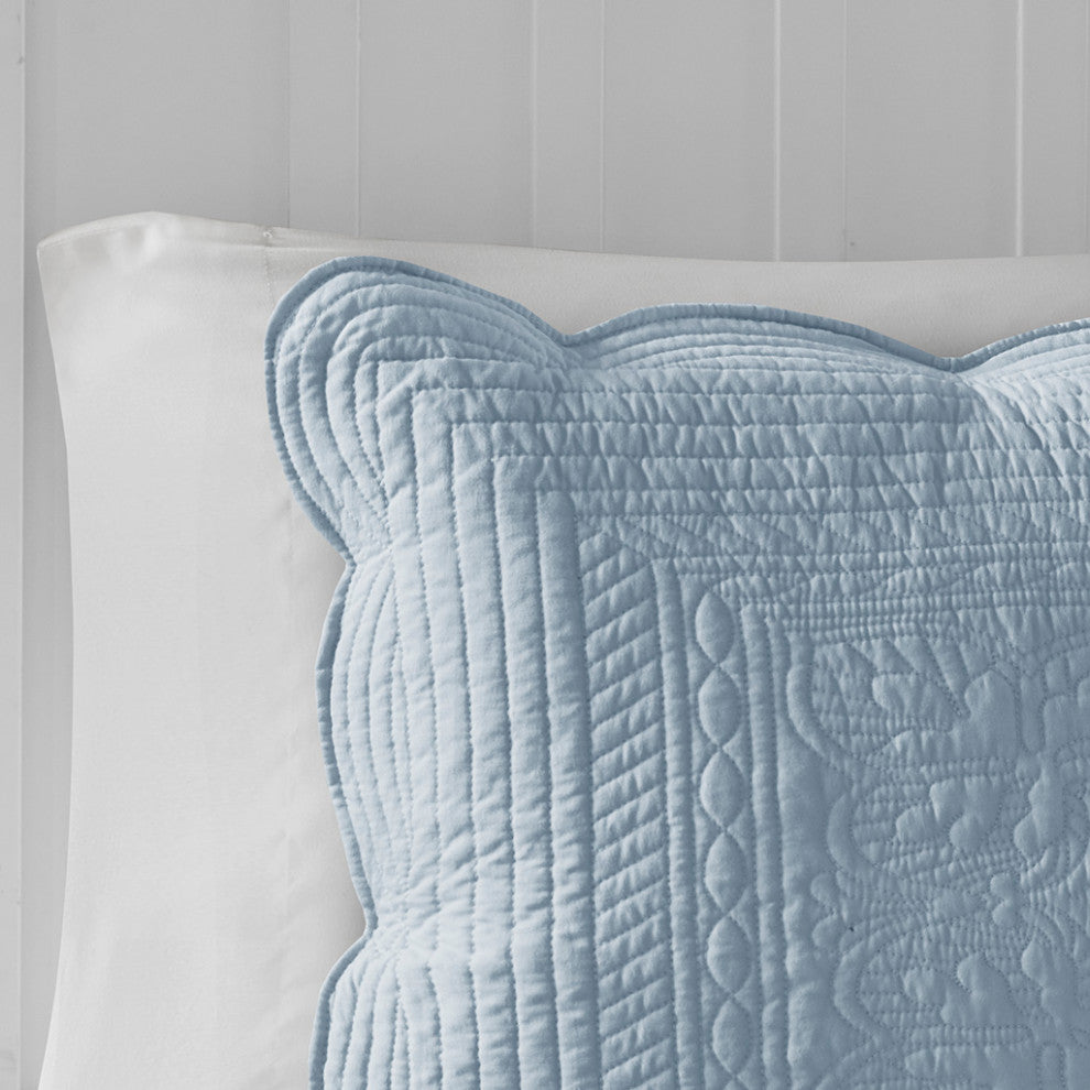 Madison Park Tuscany 3 Piece Reversible Scalloped Edge Quilt Set